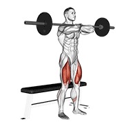 prednji čučanj sa šipkom s klupe — fitness vježba