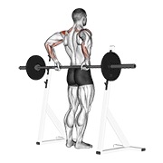 podizanje stražnjih deltoida sa šipkom — fitness vježba