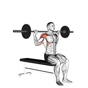 vojnički potisak iza glave sjedeći sa šipkom — fitness vježba