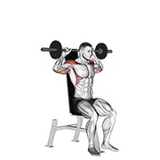 Bradford potisak sjedeći sa šipkom — fitness vježba