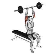 ekstenzije za triceps iznad glave sjedeći sa šipkom — fitness vježba