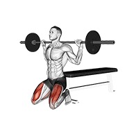 čučanj sa šipkom (na koljenima) — fitness vježba