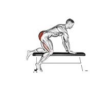 ekstenzija kukova na klupi — fitness vježba
