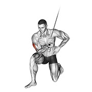koncentracijsko ispružanje na sajli (na koljenu) — fitness vježba