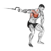 bočno podizanje jednom rukom u pretklonu na sajli — fitness vježba
