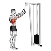 povlačenje ravnih ruku na sajli (s užetom) — fitness vježba
