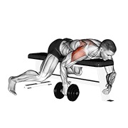 bučice ležeće jednoručno stražnje lateralno podizanje — fitness vježba