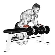 pregibi zapešća preko klupe s bučicama — fitness vježba