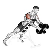 obrnuto razvlačenje s bučicama — fitness vježba