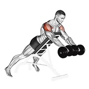 obrnuto razvlačenje s rotacijom s bučicama — fitness vježba