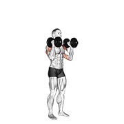 stojeći naizmjenični potisak iznad glave s bučicama — fitness vježba