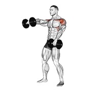 stojeće naizmjenično podizanje s bučicama — fitness vježba