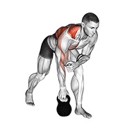 girja jednoručno veslanje — fitness vježba