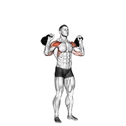 kettlebell dvoručni vojnički potisak — fitness vježba