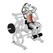 sjedeći trbušnjaci s podizanjem nogu na spravi — fitness vježba