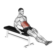 sjedeće podizanje nogu — fitness vježba