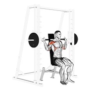 potisak iza vrata na Smith spravi — fitness vježba