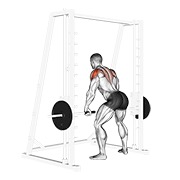 veslanje za stražnje deltoide na Smith spravi — fitness vježba