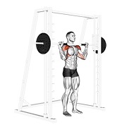 stojeći vojni potisak na Smith spravi — fitness vježba