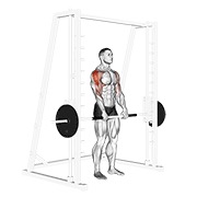 uspravno veslanje na Smith spravi — fitness vježba