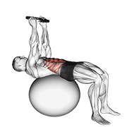 crunch iznad glave s opterećenjem (na lopti za stabilnost) — fitness vježba