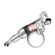 bočni nagib s opterećenjem (na lopti za stabilnost) — fitness vježba