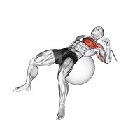 potisak jednom rukom na sajli na lopti za vježbanje — fitness vježba