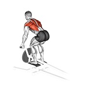 T-veslanje obrnutim hvatom na spravi — fitness vježba
