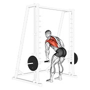 jednoručno veslanje na Smith spravi — fitness vježba