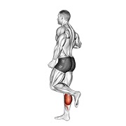 jednonožno podizanje listova na podu — fitness vježba