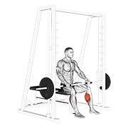 podizanje na prste na Smith spravi — fitness vježba