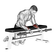 pregibi zapešća dlanovima gore preko klupe sa šipkom — fitness vježba