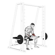 sjedeći pregibi zapešća na Smith spravi — fitness vježba