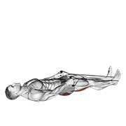 poza velikog prsta ležeći s užetom — fitness vježba
