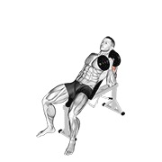 bučice jednoručni čekić potisak na pozitivnoj klupi — fitness vježba
