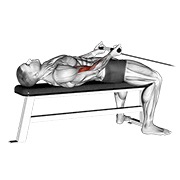 ležeći pregibi za biceps na sajli — fitness vježba