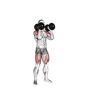 push press s bučicama — fitness vježba