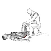 istezanje gluteusa ležeći s pomoći — fitness vježba