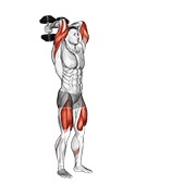 bučice iskorak naprijed s ekstenzijom tricepsa — fitness vježba