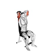 sjedeće ispružanje tricepsa s bučicama — fitness vježba