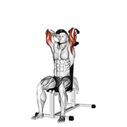 sjedeće ispružanje tricepsa s bučicama — fitness vježba