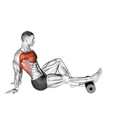 sjedeći jednonožni pregibač, depresor i retraktor ramena na valjku — fitness vježba