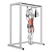 viseće podizanje ispruženih nogu s mahanjem rukama — fitness vježba
