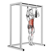 viseće podizanje savijenih nogu s mahanjem rukama — fitness vježba