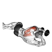 bučice ležeći na podu podizanje stražnjih deltoida — fitness vježba