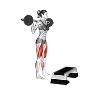 čučanj-skok-korak-iskorak unatrag sa šipkom — fitness vježba
