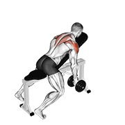 bučice T-podizanje na pozitivnoj klupi — fitness vježba
