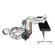 most za gluteuse sa šipkom, noge na klupi (muškarci) — fitness vježba